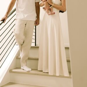 Cream linen maxi dress